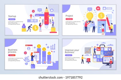 Set of Business Creative Website Templates, modern flat design vector illustration, for graphic and web design