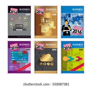 Set of business design templates. Brochure design.
