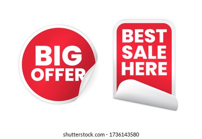 Set of Business Detailed Labels on White Background . Isolated Vector Elements