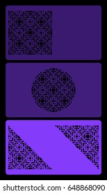 set of business or discount card with geometric cut out. vector illustration