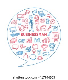 set of business doodle