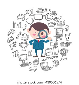 Set of business doodle