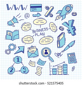 Set of business doodle