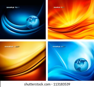 Set of business elegant colorful abstract backgrounds. Vector illustration