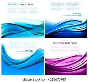 Set of business elegant colorful abstract backgrounds. Vector illustration