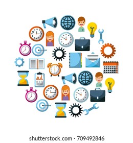 set of business element social media design