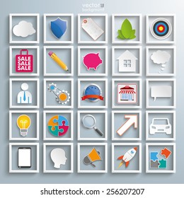 Set with business elements icons. Eps 10 vector file.