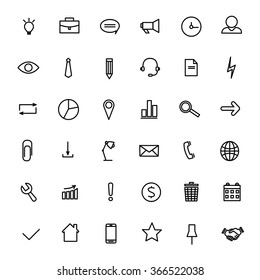 Set Business and Finance colour linear icons. Vector illustration.