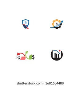 Set of business finance graph logo vector image
