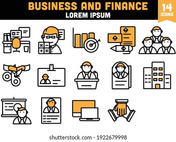 Set of Business And Finance Icon In Flat Style.