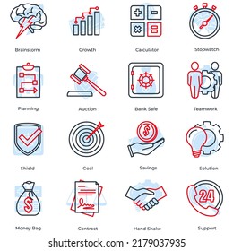 Set of Business finance icon logo vector illustration. finance and accounting pack symbol template for graphic and web design collection