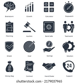 Set of Business finance icon logo vector illustration. finance and accounting pack symbol template for graphic and web design collection