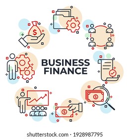 Set of Business and finance icon. Business pack symbol template for graphic and web design collection logo vector illustration