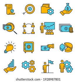 Set of Business and finance icon. Business pack symbol template for graphic and web design collection logo vector illustration