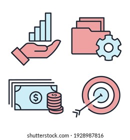 Set of Business and finance icon. Business pack symbol template for graphic and web design collection logo vector illustration