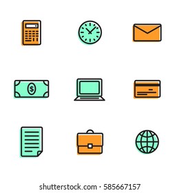 Set of business and finance icons. Simple vector signs. Symbols for your mobile app or website.