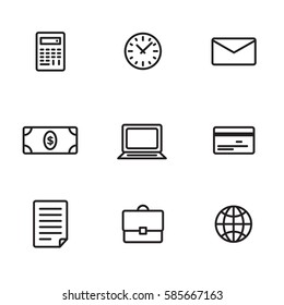 Set of business and finance icons. Simple vector signs. Symbols for your mobile app or website.