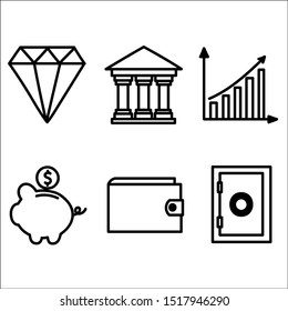 Set of business and Finance simple icons. 