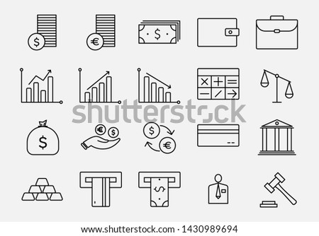 Set of Business and Finance vector line icons. EPS 10