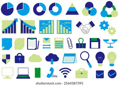 Set of business flat graphs and diagrams