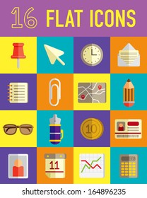 Set of business flat icon