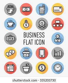 set of business flat icon