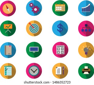 Set of business flat icon element