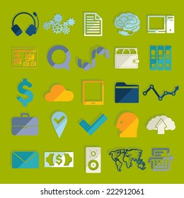 Set of business flat icons