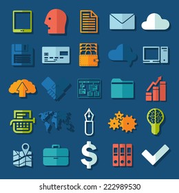 Set of business flat icons