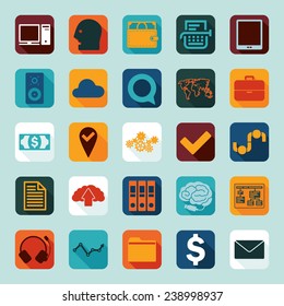 Set of business flat icons