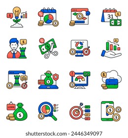 Set of Business Flat Icons 

