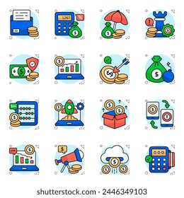Set of Business Flat Icons 

