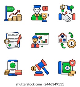 Set of Business Flat Icons 

