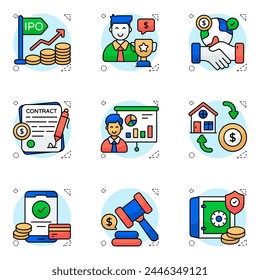 Set of Business Flat Icons 

