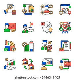 Set of Business Flat Icons 

