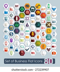 Set of business flat icons