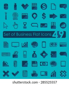 Set of business flat icons