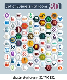 Set of business flat icons