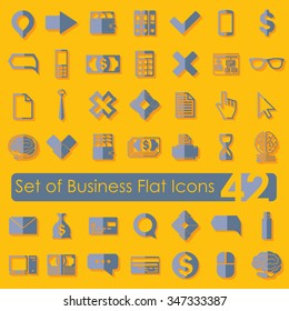 Set of business flat icons
