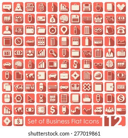 Set of business flat icons for Web and Mobile Applications