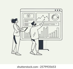 Set business flat vector illustration design style concept. for graphic and web page banners. cartoon character design