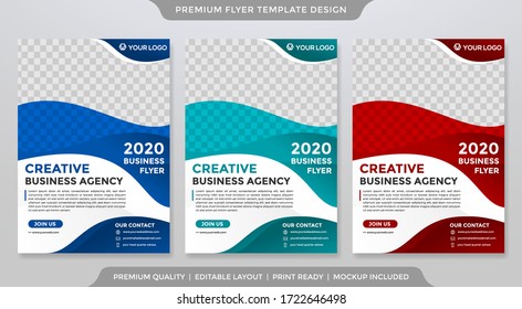 set of business flyer with abstract background style and minimalist concept use for product ads and business profile