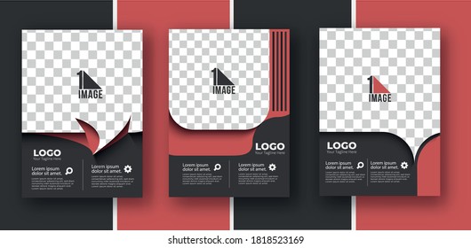 Juego de volante de negocios con espacio de imagen y logotipo - Portada de la revista Brochure y plantilla de afiches, ilustración vectorial.