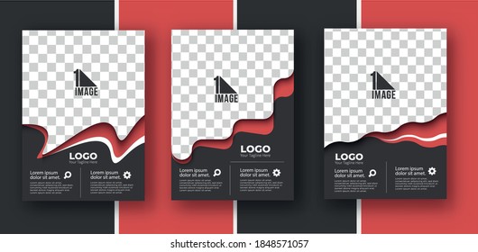 Set of Business flyer with space of image & logo- Brochure magazine cover page & poster template, vector illustration.