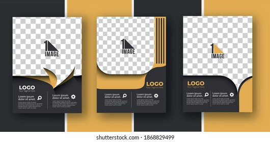 Set of Business flyer with space of image and logo- Brochure magazine cover page and poster template, vector illustration.