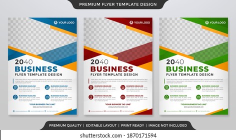 set of business flyer template with clean style and minimalist concept use for business profile and proposal