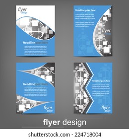 Set of business flyer template, corporate banner, cover design or brochure/design with place for your content or creative editing.