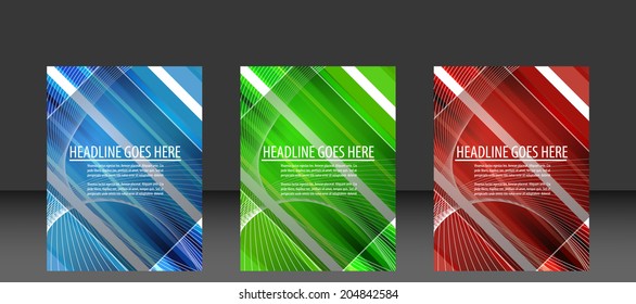 Set of business flyer template, cover design/design for print, presentation or publishing