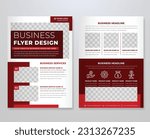 set of business flyer template design with abstract concept and minimalist layout