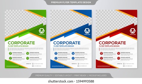 set of business flyer template design with abstract concept and minimalist layout